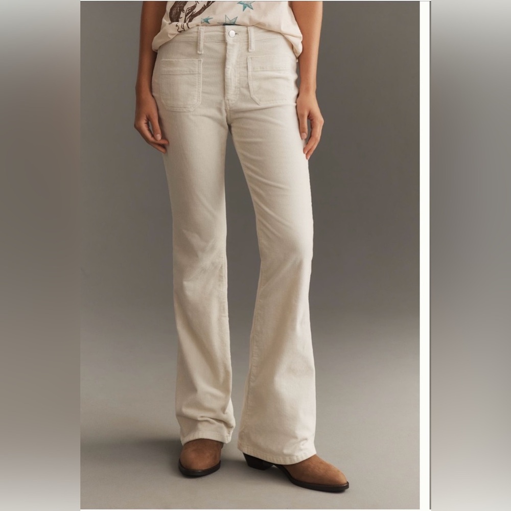 ANTHROPOLOGIE | Pilcro | Cream Boot Cut Corduroy Pants | 33